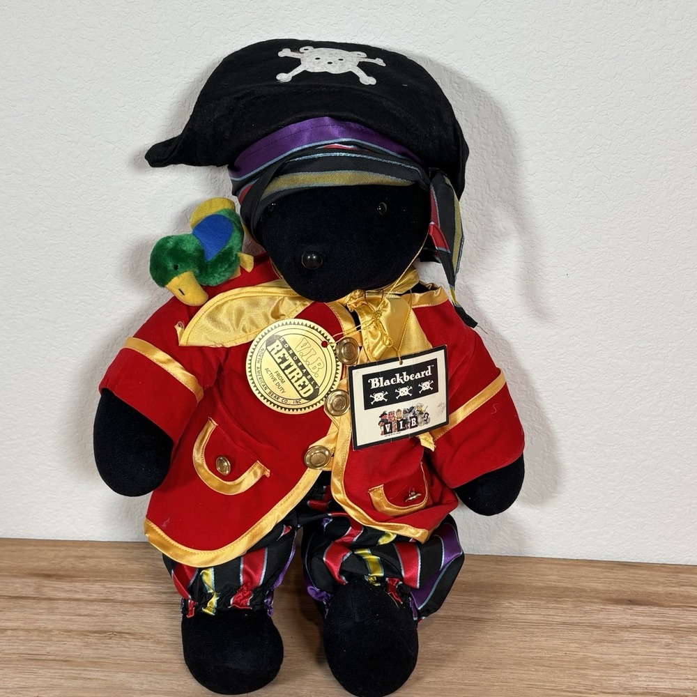 North American Bear Co VIB Blackbeard Pirate Plush Vintage 1987 Retired 20 Inch